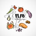 Ketogenic Plan - vector sketch illustration - multi-colored sketch healthy concept. Healthy keto diet Plan with texture