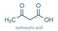 Ketone body acetoacetic acid, diacetic acid molecule. Skeletal formula.