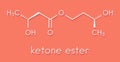 Ketone ester molecule. Present in drinks to induce ketosis. Skeletal formula Royalty Free Stock Photo