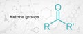 Ketone group. Structural chemical formula Royalty Free Stock Photo