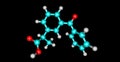 Ketoprofen molecular structure isolated on black