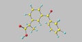 Ketoprofen molecular structure isolated on grey