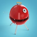 Kettle barbecue charcoal grill with folding metal lid for roasting, BBQ render isolated Royalty Free Stock Photo