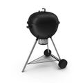 Kettle barbecue grill with cover isolated on white. Royalty Free Stock Photo