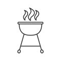 Kettle barbecue grill linear icon Royalty Free Stock Photo