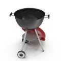 Kettle bbq. open barbecue grill on a white background. 3D illustration