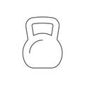 Kettle bell line icon on white background