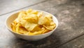 Kettle cooked potato crisps Royalty Free Stock Photo