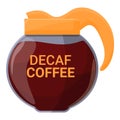 Kettle decaf icon, cartoon style