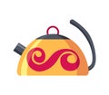 Kettle decorative kitchen tool icon. Teapot isolated cartoon illustration. Element for advertising of household goods or Royalty Free Stock Photo