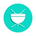 Kettle-drum icon in badge style. One of Music Instruments collection icon can be used for UI, UX