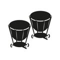 Kettle-drums on the white background