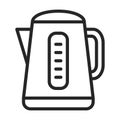 Kettle of electric vector outline icon. Vector illustration kitchenware on white background. Isolated outline Royalty Free Stock Photo