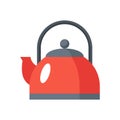 Kettle icon in a flat style. Sign design. Vector illustration isolated on white background