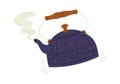 Kettle for matcha tea brewing flat icon