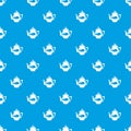 Kettle porcelain pattern vector seamless blue Royalty Free Stock Photo