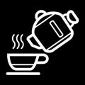 Kettle Pouring Water into Cup Vector Icon