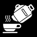 Kettle Pouring Water into Cup Vector Icon