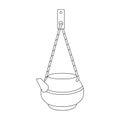 Kettle on a rope for washing Royalty Free Stock Photo