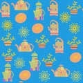 Kettle seamless pattern. It is located in swatch menu, vector Royalty Free Stock Photo