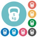 Kettlebel 5 Kg flat round icons