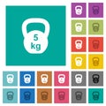 Kettlebel 5 Kg square flat multi colored icons