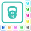 Kettlebel 10 Kg vivid colored flat icons