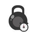 Kettlebell and chronometer icon Royalty Free Stock Photo