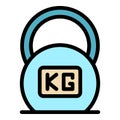 Kettlebell digestion icon color outline vector Royalty Free Stock Photo