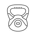 kettlebell fitness sport line icon vector illustration