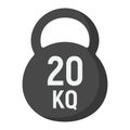 Kettlebell flat icon, fitness and sport, workout