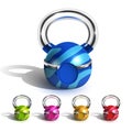 Kettlebell In Funny Multicolored Design Set Vector