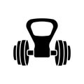 Kettlebell handle black glyph icon Royalty Free Stock Photo