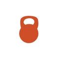 Kettlebell icon on gray background, flat design style. Vector il