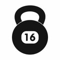 Kettlebell icon in simple style