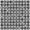 100 kettlebell icons set black