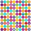 100 kettlebell icons set color