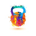 Kettlebell. Splash paint. Vector sign Royalty Free Stock Photo