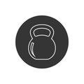 Kettlebell vector line icon on white modern flat style