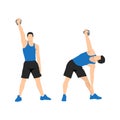 Kettlebell windmills exercise. Flat vector illustration isolated Royalty Free Stock Photo