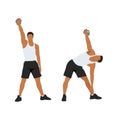 Kettlebell windmills exercise. Flat vector illustration Royalty Free Stock Photo