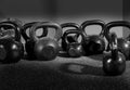 Kettlebells weights in a workout gym Royalty Free Stock Photo