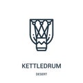 kettledrum icon vector from desert collection. Thin line kettledrum outline icon vector illustration. Linear symbol for use on web