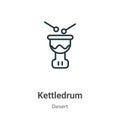 Kettledrum outline vector icon. Thin line black kettledrum icon, flat vector simple element illustration from editable desert