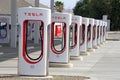 Tesla supercharging stations in Kettleman City, CA Royalty Free Stock Photo