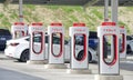 Tesla super charging station at Kettleman City and 5 Fwy, CA Royalty Free Stock Photo