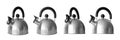 Kettles with whistle on a white background Royalty Free Stock Photo