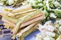 Ketupat, dumpling made of woven palm leaf stuffed with rice Royalty Free Stock Photo