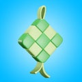 islamic ketupat ramadan eid 3d render icon illustration