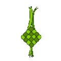 Ketupat lebaran pixel styled vector drawing Royalty Free Stock Photo